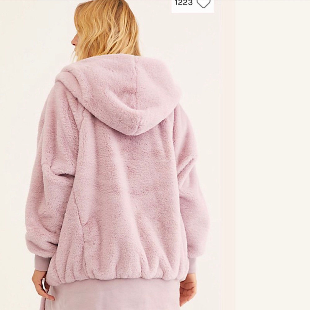 Free people Turn up zip off faux fur coat JACKET - Picture 3 of 4